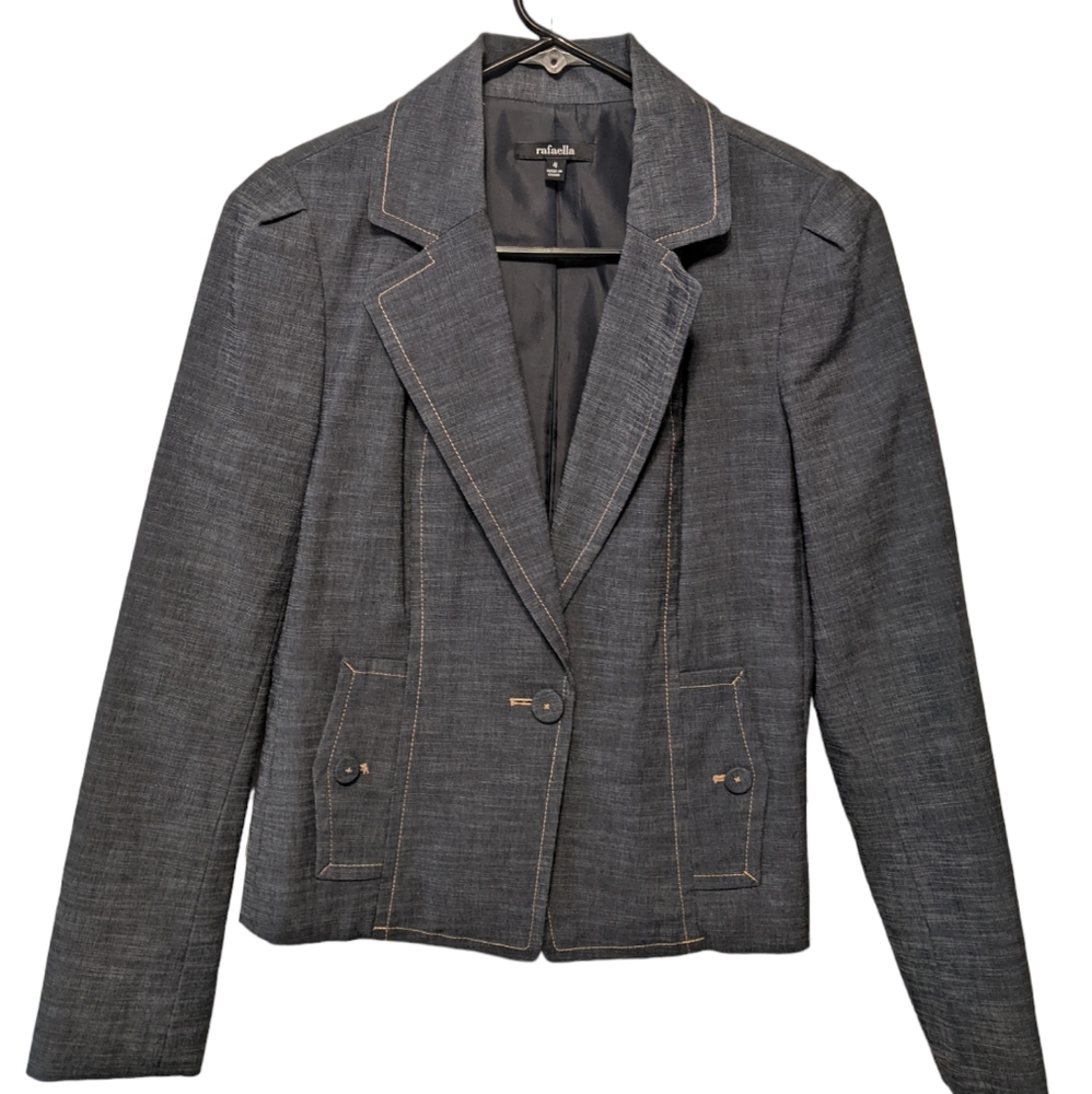 Rafella Women's Navy Blue Academia Blazer Size 4